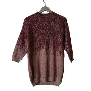 Raga Kylie High Neck Pink Tinsel Sweater